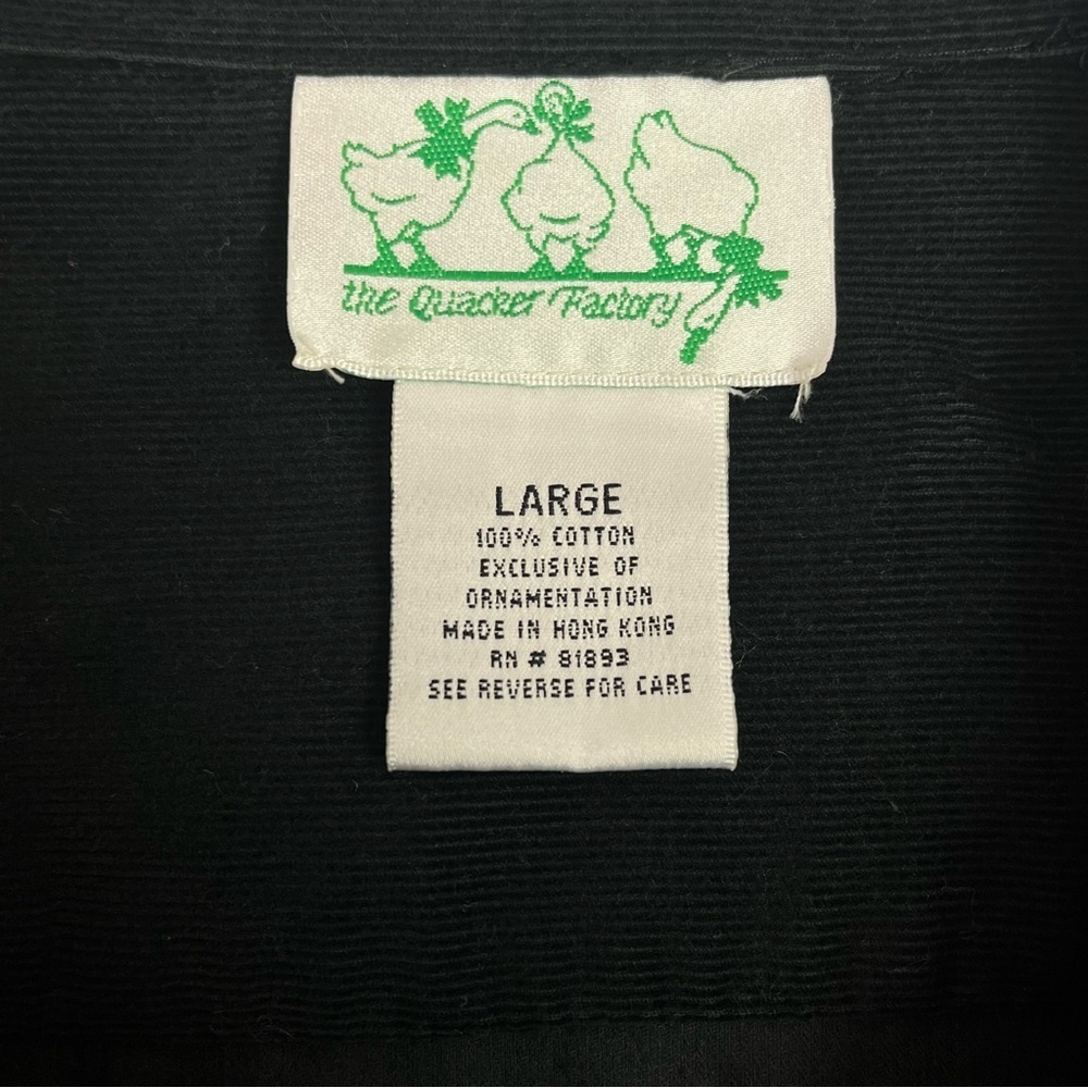The Quaker Factory Corduroy Shirt Embroidered Christmas Trees Black Large - Picture 8 of 9